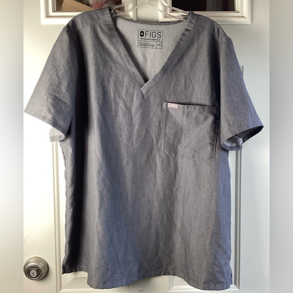 Figs Charcoal Catarina Graphite V-neck Scrub Short Sleeve Top nursing XXL